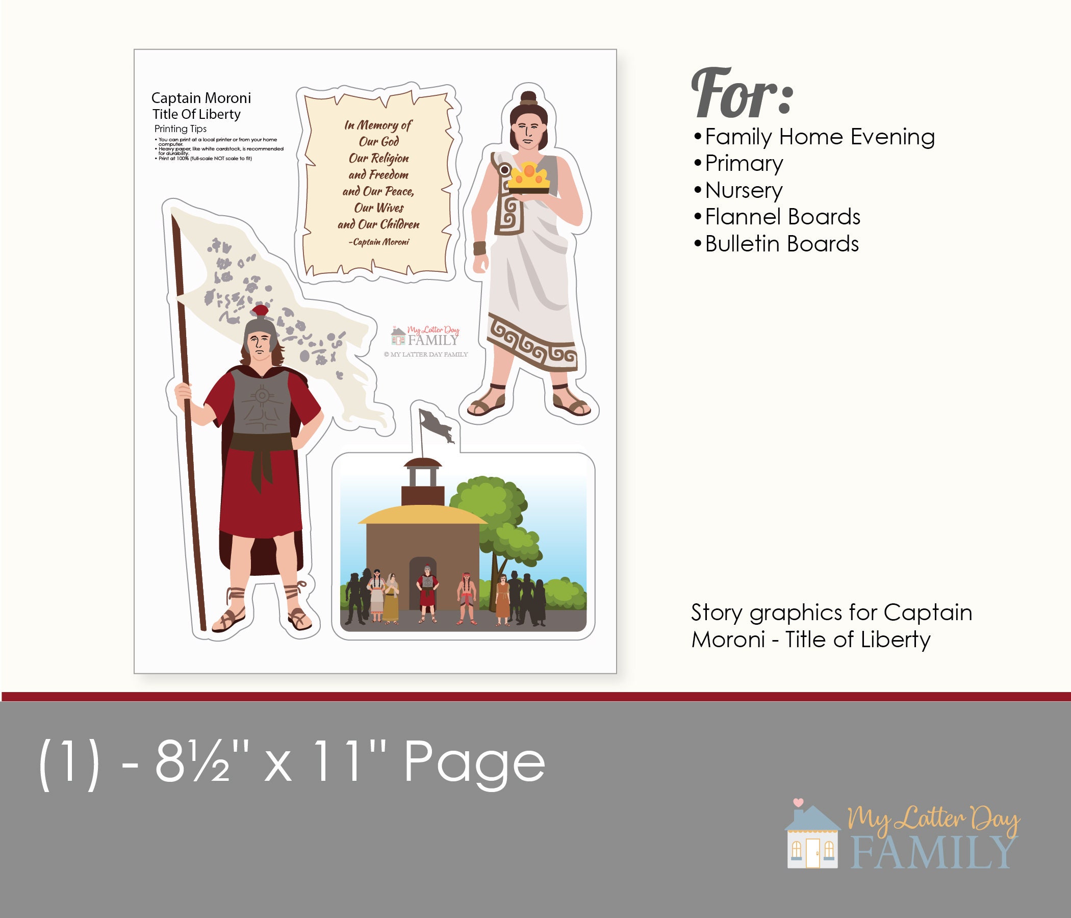 Captain Moroni Title of Liberty Book of Mormon Story Graphics | Etsy