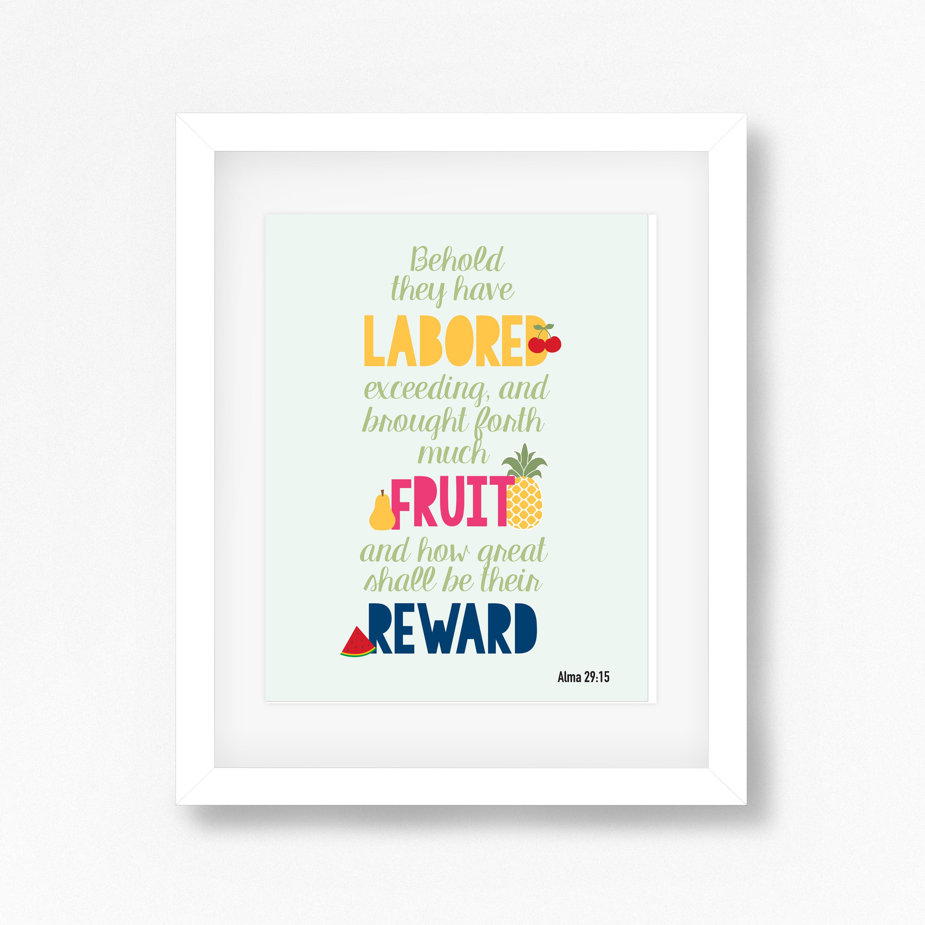 Fruits of Our Labor Scripture Art Print With Bonus Handouts DIGITAL ...