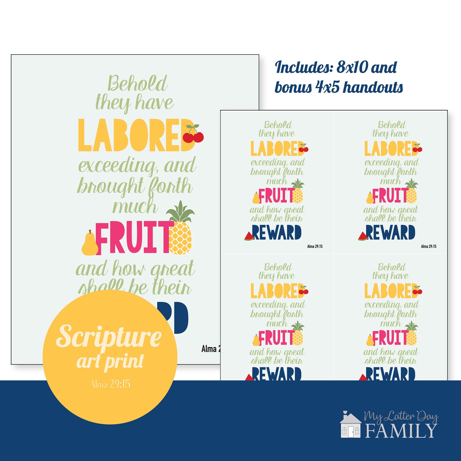 Fruits of Our Labor Scripture Art Print With Bonus Handouts | Etsy