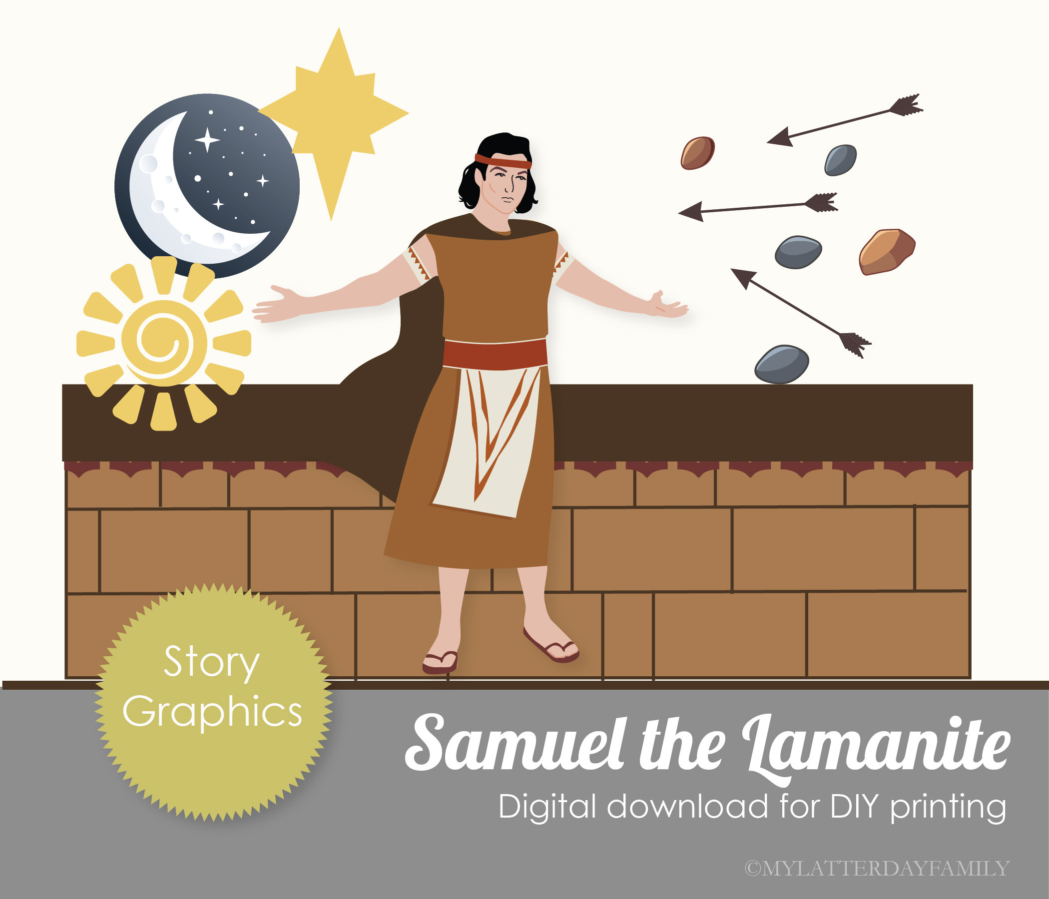 Samuel the Lamanite Book of Mormon Story Graphics, Printable DIGITAL ...