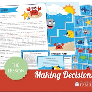 Family Home Evening Lesson Plan  Digital  Instant Download - Ocean Themed LDS Printable, Sea of Decisions - DIY PRINTABLE
