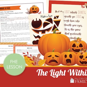 Family Home Evening Lesson Plan Halloween The Light Within Pumpkin Themed  Printable Lesson Plan | Come Follow Me FHE - DIY PRINTABLE