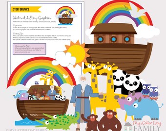 Arche Noah Geschichte Grafiken DIGITAL Sofort Download zum Drucken - DIY PRINTABLE