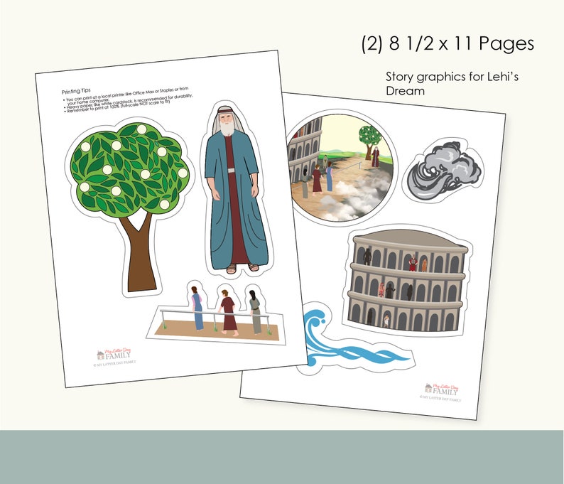Lehi's Dream Tree of Life and Iron Rod Book of Mormon Story Graphics ...