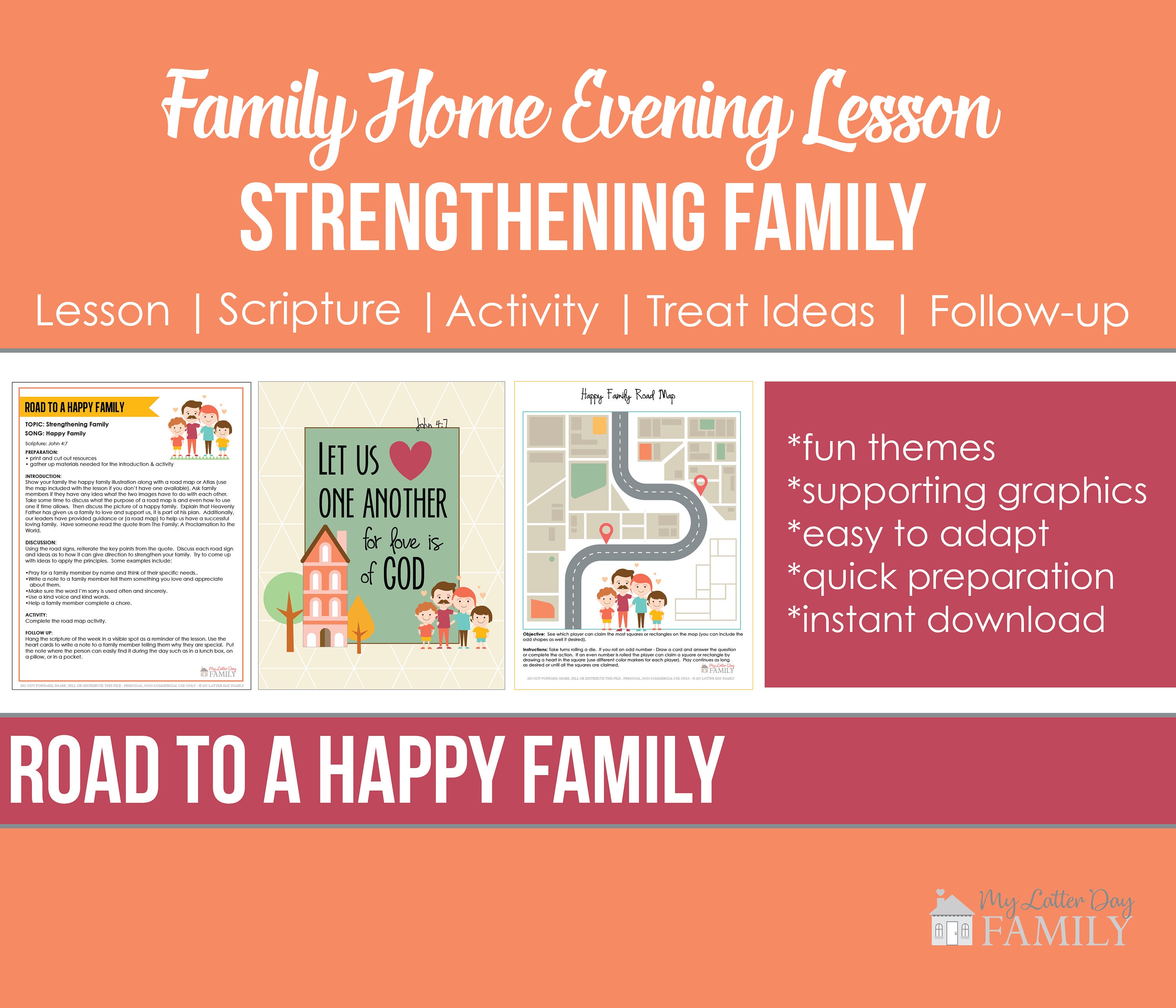 Family Home Evening Lesson Plan Printable DIGITAL Instant Etsy