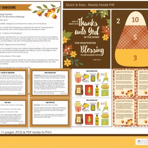Thanksgiving FHE Lesson Plan With Graphics DIGITAL Printable Family Home Evening Lesson Topic: Thankful DIY Printable image 2