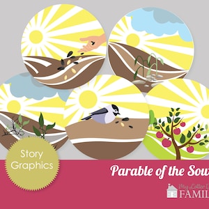 Parable of the Sower Bible Story Graphics,  Printable DIGITAL Instant Download Bible Study - DIY PRINTABLE