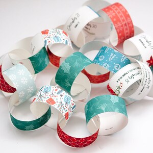 Printable Christmas Paper Chain Countdown, 12 Days of Christmas ...