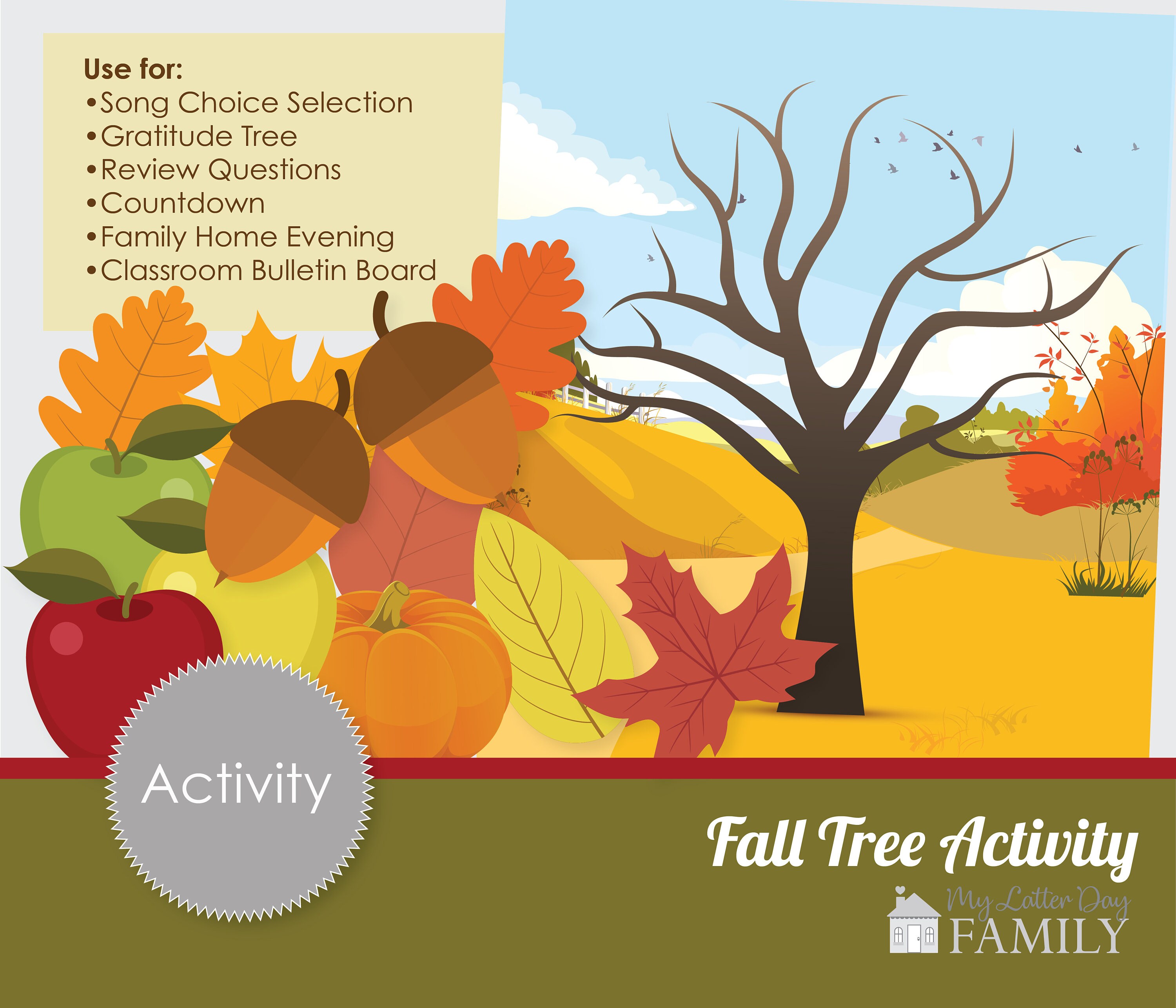 Printable Fall Activity Tree for Singing Time Song Choices Etsy