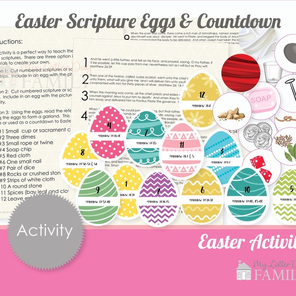 Printable Scripture Eggs Activity, Easter Egg Hunt - DIY PRINTABLE