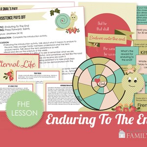 Family Home Evening  Lesson Plan Enduring to the End,  Printable Family Home Evening Lesson Kit Quick and Easy - DIY PRINTABLE