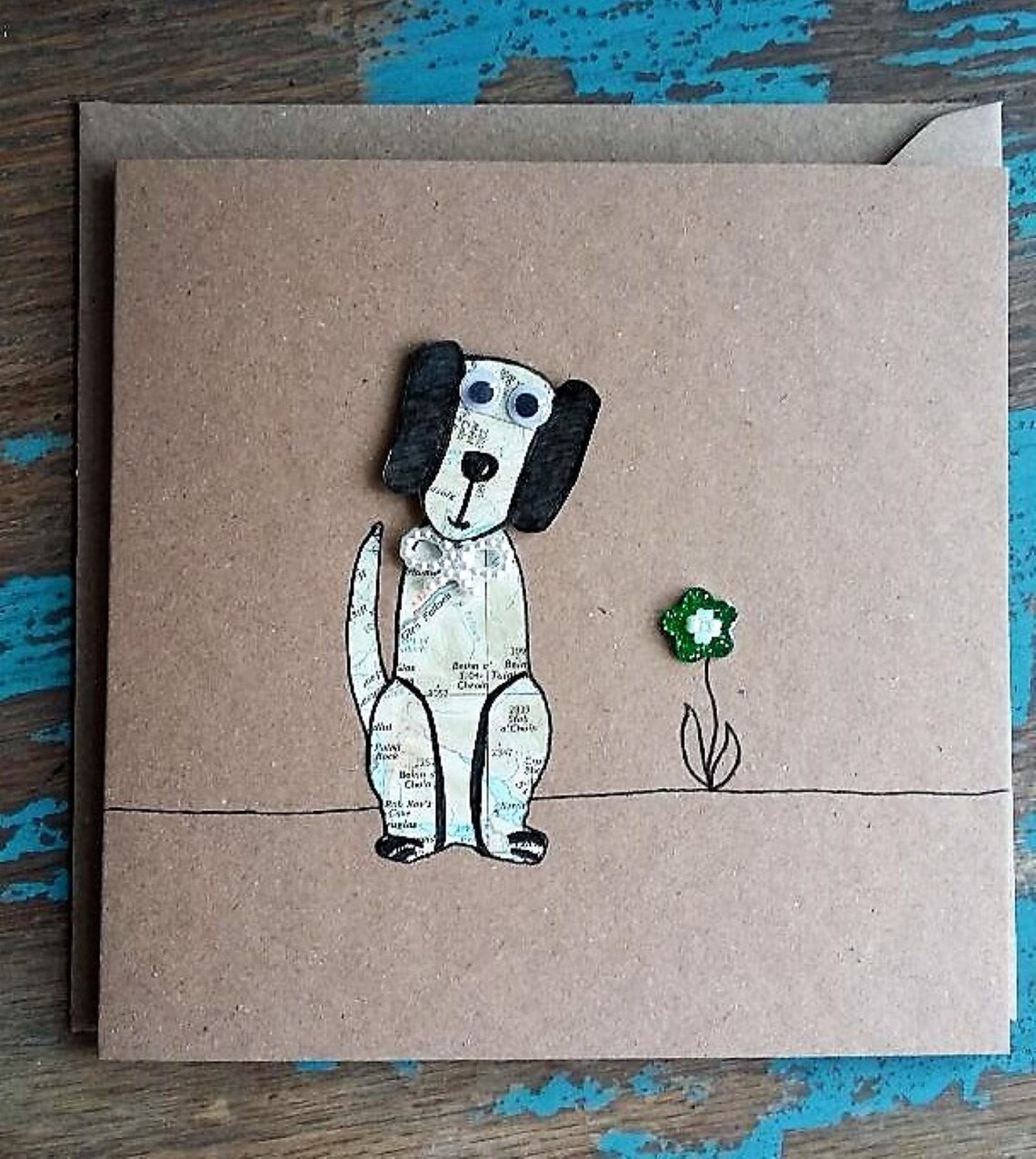 Greetings Card Unique Handmade and Original Using Vintage Map Etsy