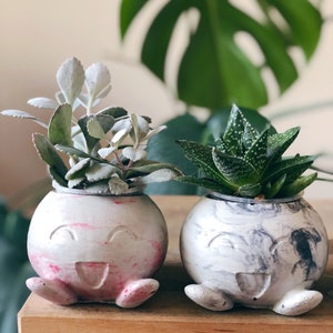 Radish Concrete Planter LARGE Pokemon Air Plant Holder Fan Art Home Decor Marble Cement Succulent Pot image 1