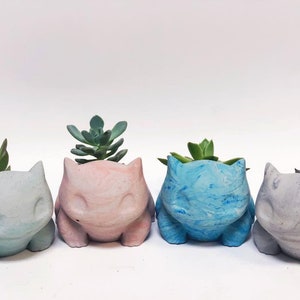 Bulba Planter LARGE Pokemon Air Plant Holder Fan Art Home Decor Marble Cement Concrete image 6