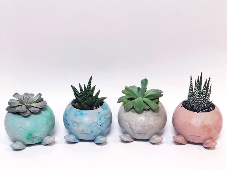 Radish Concrete Planter LARGE Pokemon Air Plant Holder Fan Art Home Decor Marble Cement Succulent Pot image 5