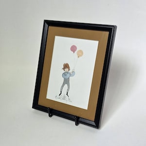 P. Buckley Moss Signed Print "Boy with Balloons" – 1986 Limited Edition Folk Art