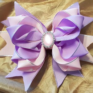 Bow Hair Clip Girls Hair Bow Big Bow Rhinestone Bow big school hair bows toddler hair bows boutique bows Ribbons Hair Clip baby bows