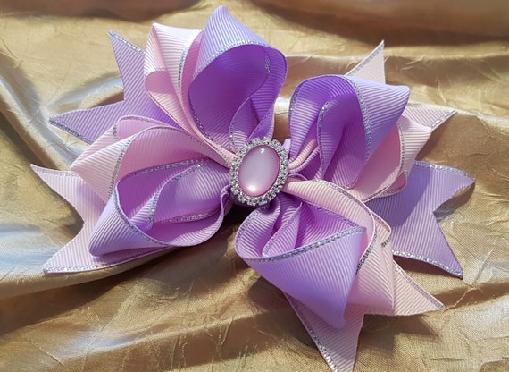 VIIJAdesigns Bow Hair Clip Girls Hair Bow Big Bow Rhinestone Bow Big School Hair Bows Toddler Hair Bows Boutique Bows Ribbons Hair Clip Baby Bows