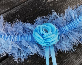 Something blue for bride, Wedding Accessory, Prom Garter. Light blue  garter , Light Blue Wedding Bridal Garter , garter for bride.