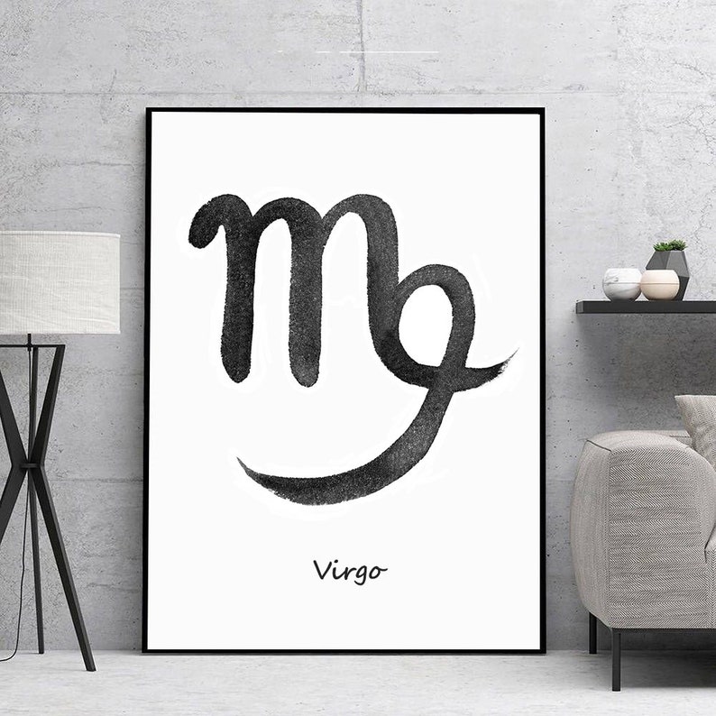 Zodiac Sign Art Virgo watercolor painting print Astrological | Etsy