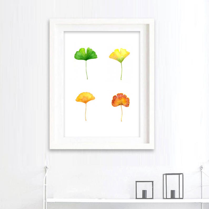 Watercolor Fall Leaves Set of 3 Maple Oak Birch Autumn Decorations Botanical Nature Art Prints or Pillow Covers Wall Decor