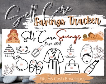 Self Care Savings, Mini Tracker for Cash budgeting | Fits A6 Envelopes