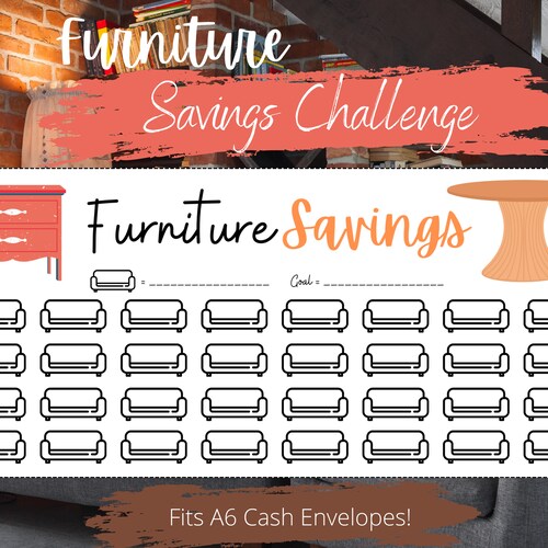Furniture Savings Challenge Mini Tracker for Cash Budgeting Etsy