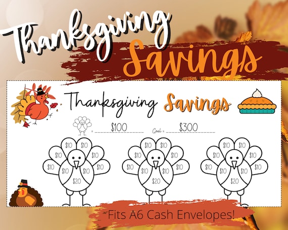 Thanksgiving Savings Mini Tracker for Cash Budgeting Fits - Etsy
