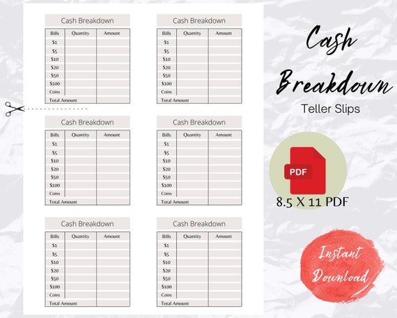 Printable Teller Slips Cash Breakdown - Il 570xN.3381547512 Pcso 