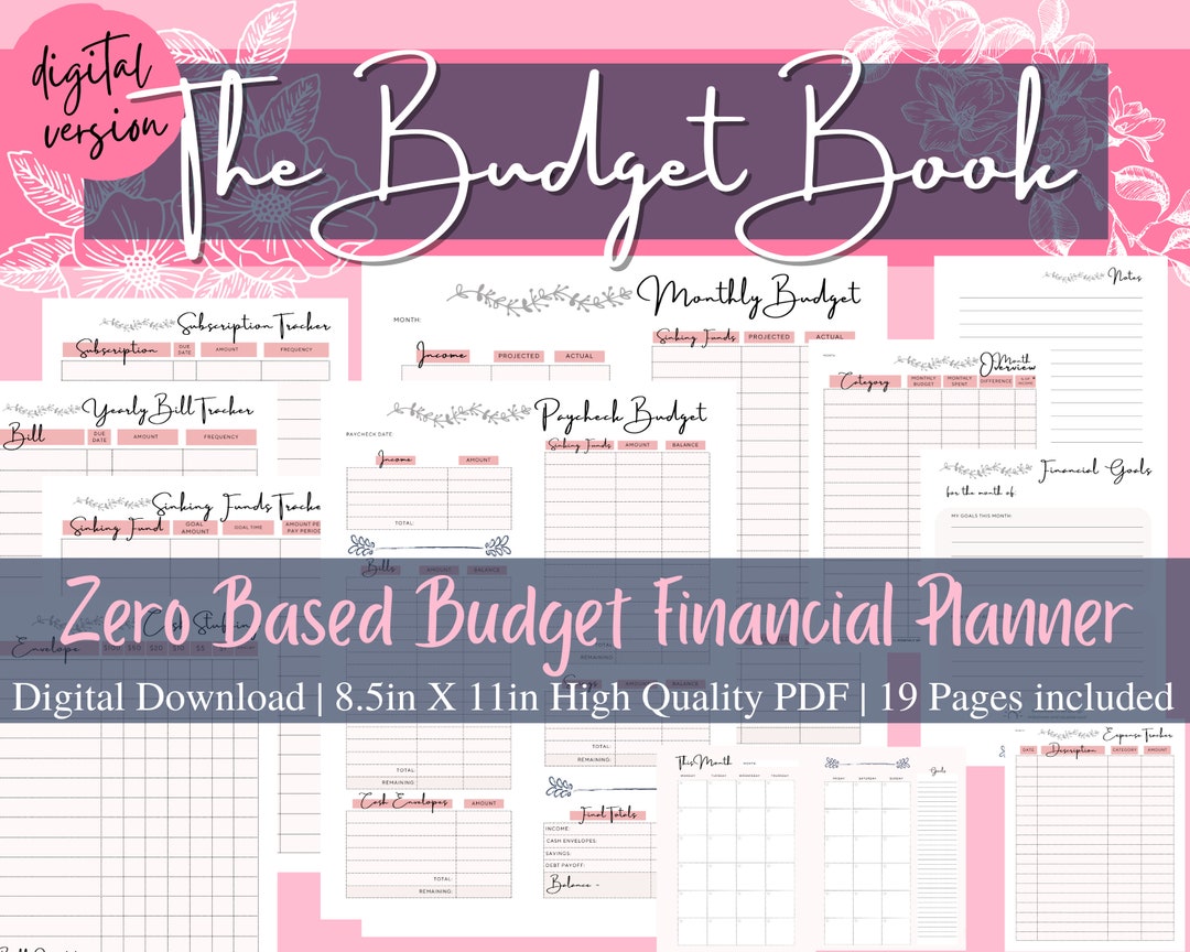 The Budget Book | Digital Download PDF Planner Printable for Cash ...