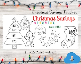 Christmas Savings Mini Tracker for Cash budgeting | Fits A6 Envelopes