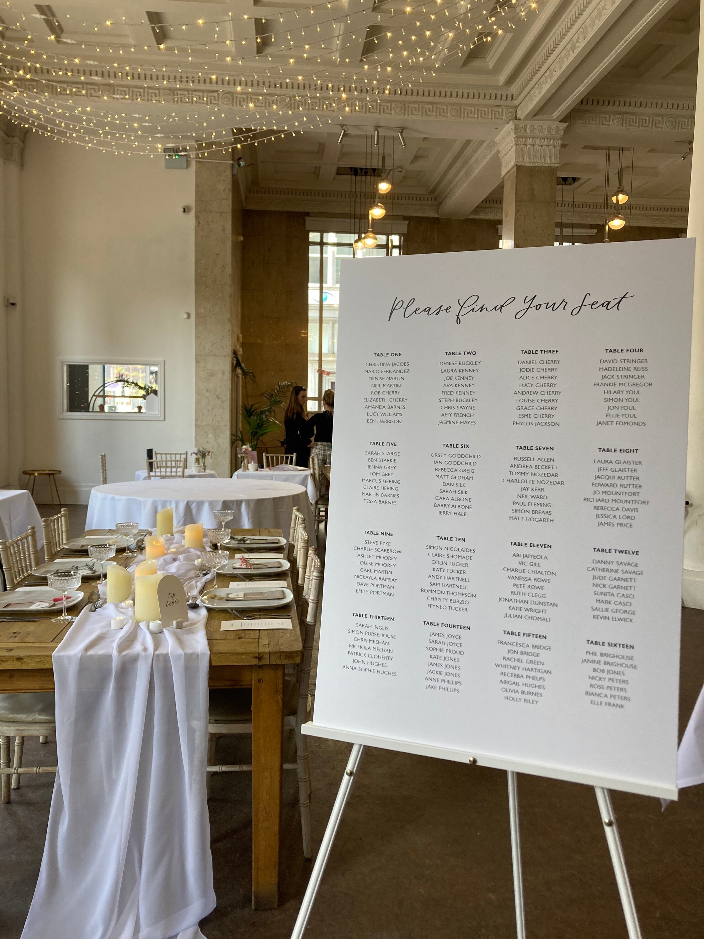 Minimal design wedding table plan with calligraphy title etsy uk