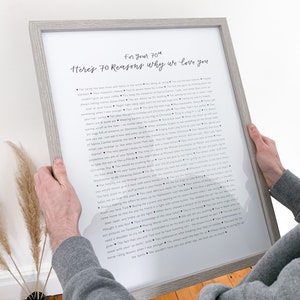 Motivi per cui ti amo stampare con calligrafia / regalo premuroso / mamma / papà / per la fidanzata / fidanzato / moglie / marito / nonna / nonno
