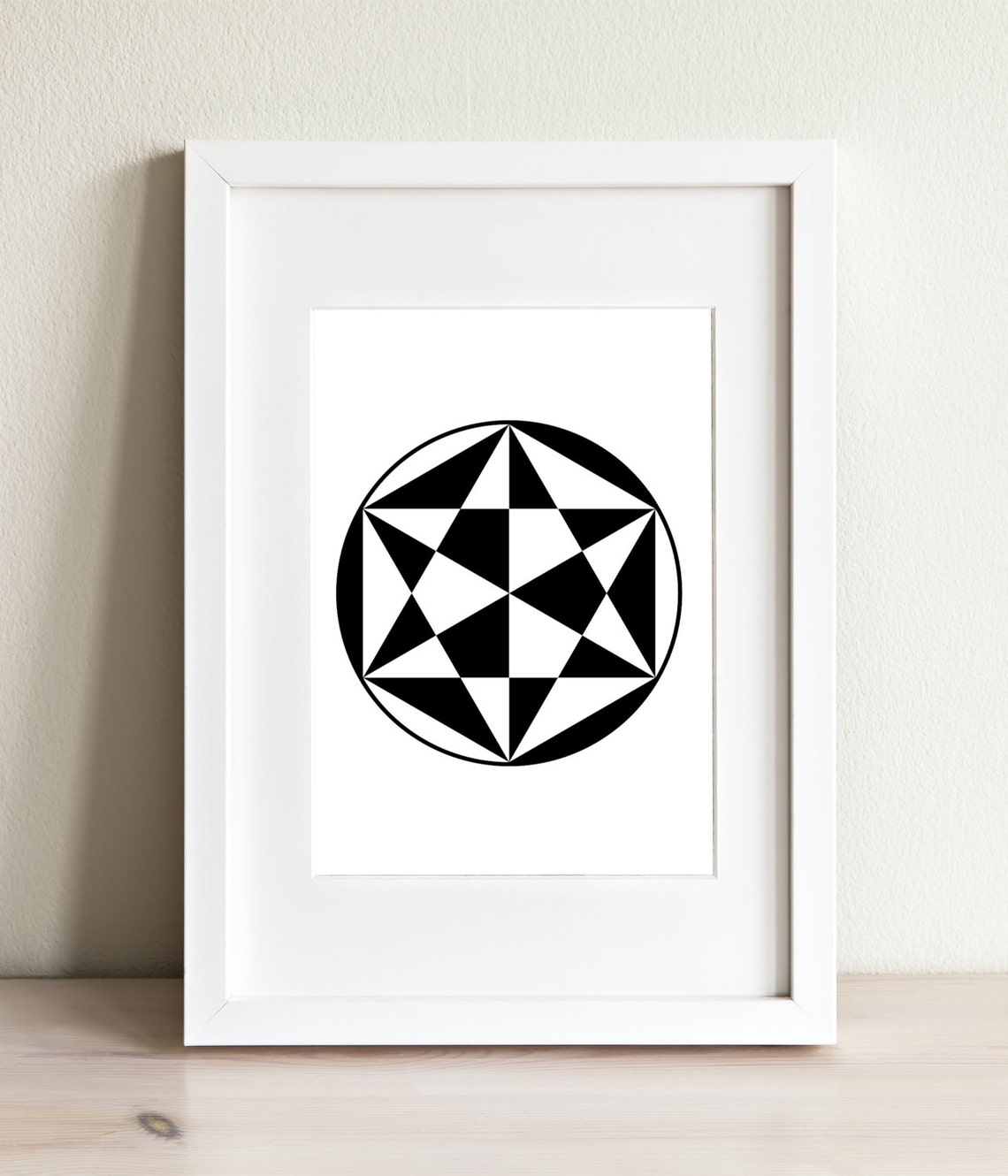 Six Pointed Star Hexagram Print 6 of 12 Black and White Art - Etsy