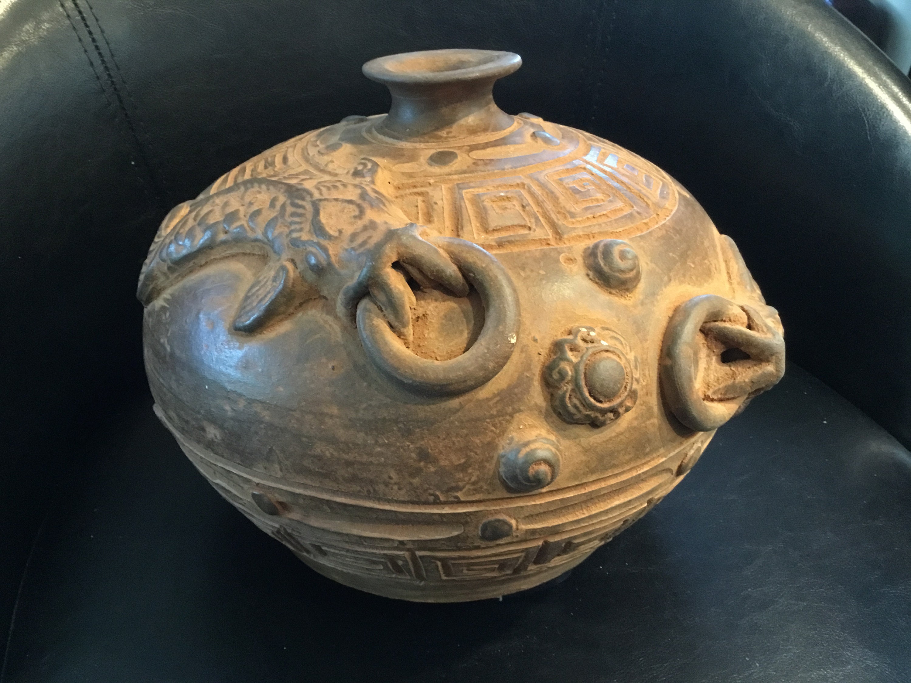 TERRACOTTA VASE Asian large 6 lbs. Etsy