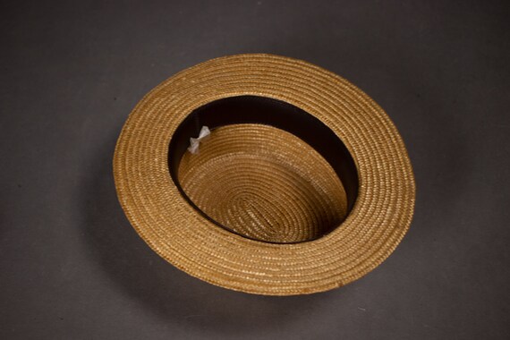 1950's Traditional Swiss Straw Canotier HAt - 50'… - image 10