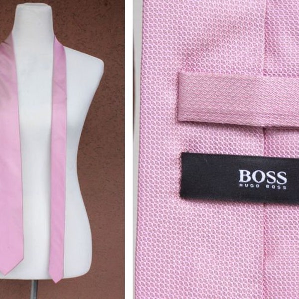 Vintage Hugo Boss Light Pink Silk Tie