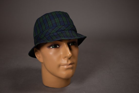Vintage BORSALINO + Kangol Plaid Bucket Hat - Size
