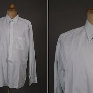 Vintage BRIONI Men's Pale Blue Shirt - Size S/M