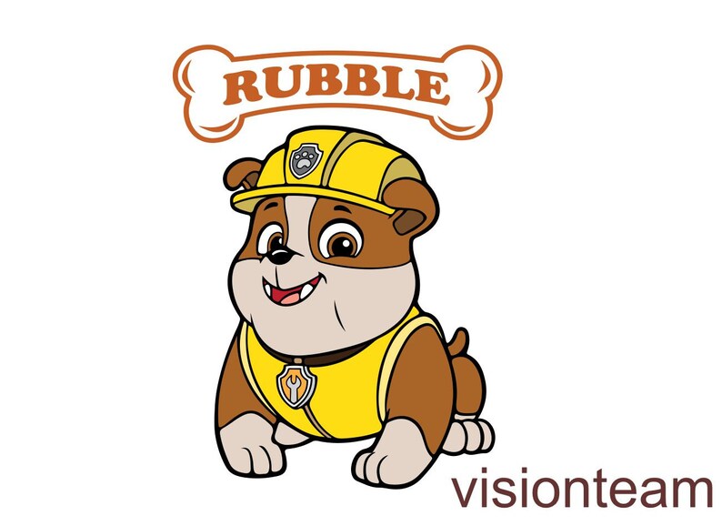 Paw Patrol Rubble Paw Patrol Rubble Svgpaw Patrol Cricut Etsy
