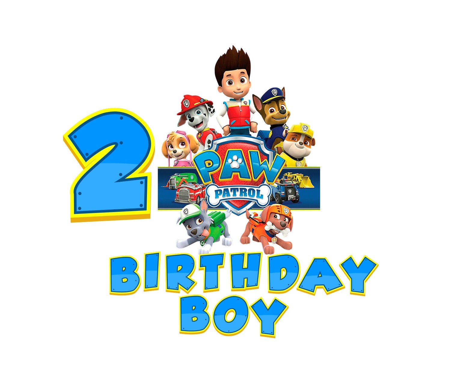 2st Birthday Paw Patrol Clipart Paw Patrol Cut Files Paw | Etsy