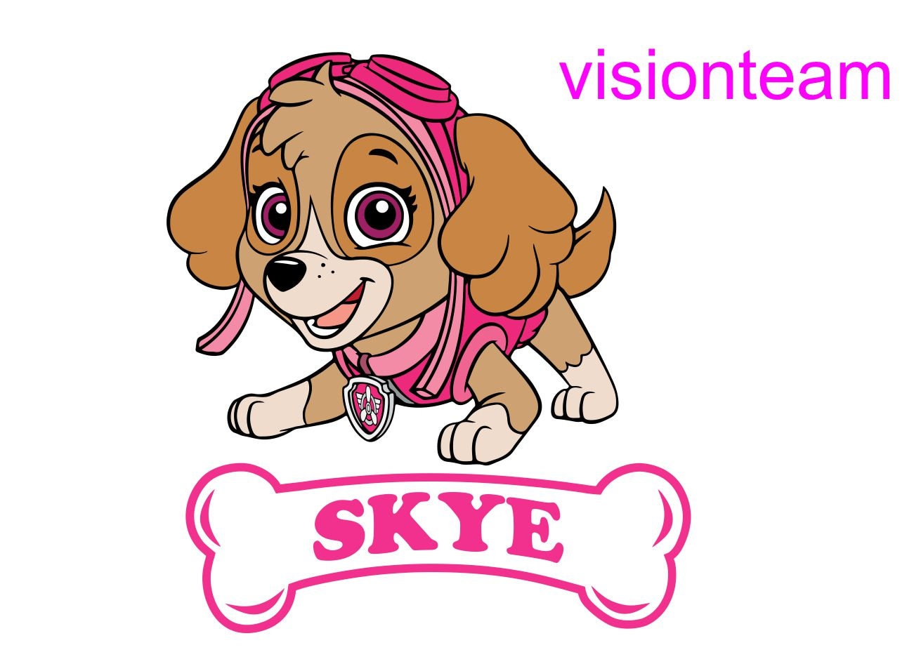 free 1st birthday paw patrol skye svg pattern for shirts