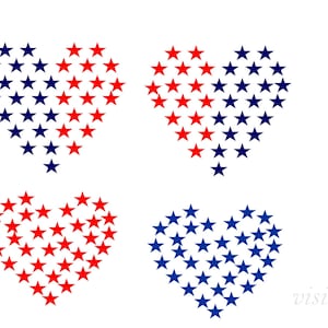 Sterne Herz svg, Sterne svg, Dateien US-Flagge, 50 Sterne svg, USA Flagge Sterne svg ,4th of Juli svg, Schneidedateien für Silhouette, ScanNCut, Cricut