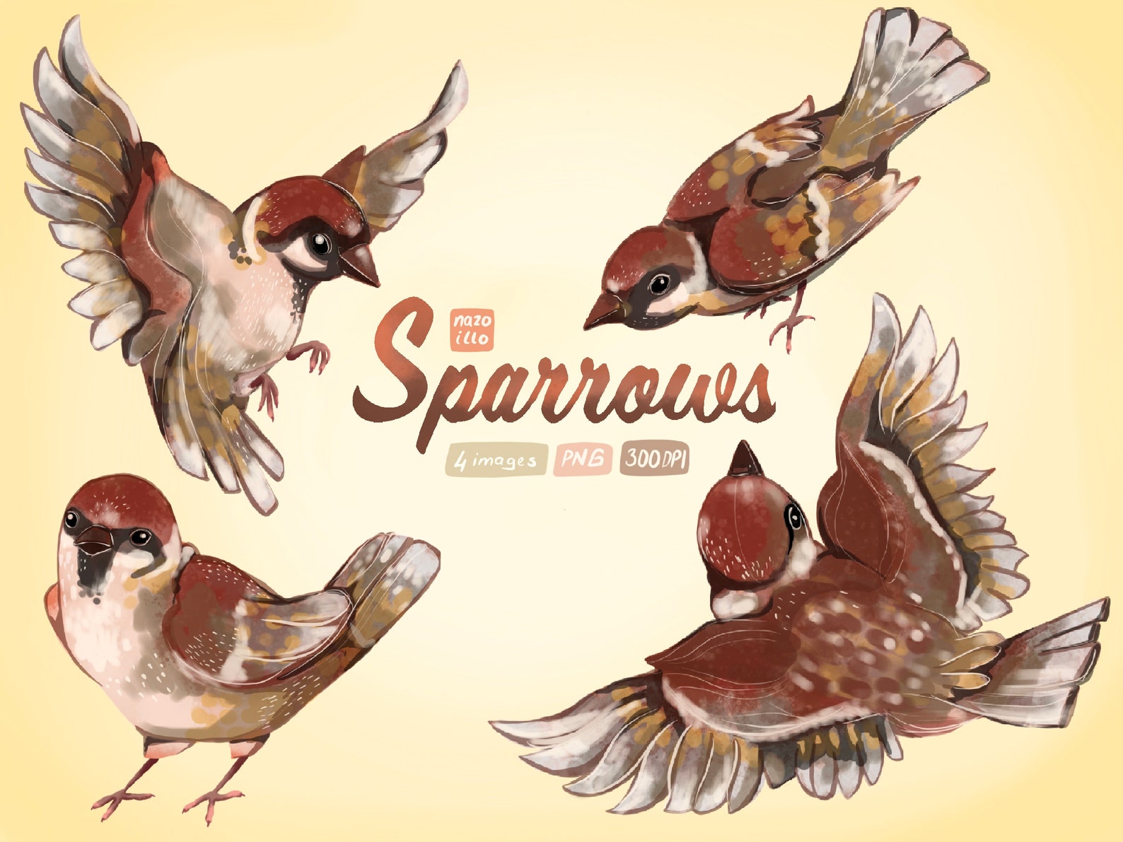 Watercolor Sparrow Birds Clipart Sparrows Cliparts Cute Bird Download ...