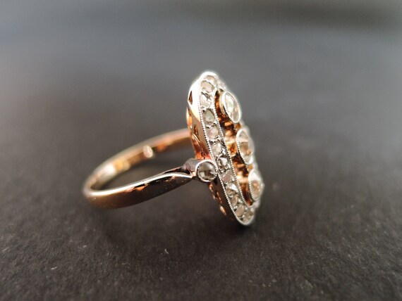 French Antique Diamond Ring, 18 Carat Gold. - image 3