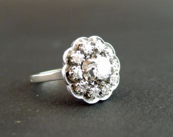 Vintage diamonds ring platinum and white gold. Vintage Engagement ring