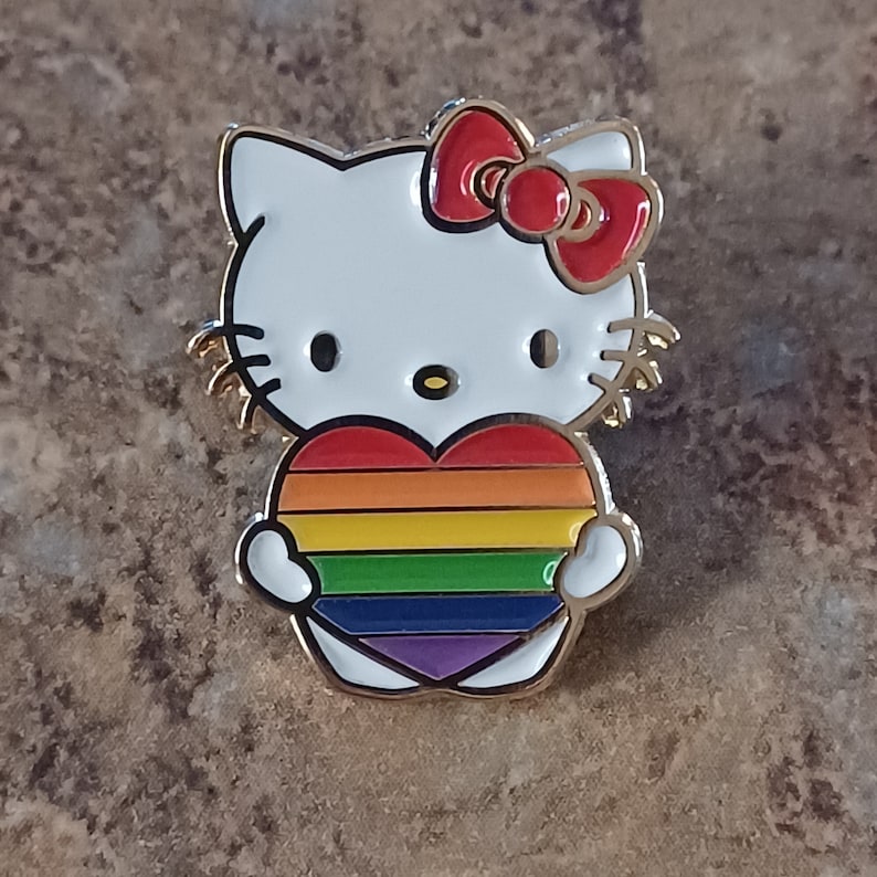 Hello Kitty Pride Flag Pins Etsy