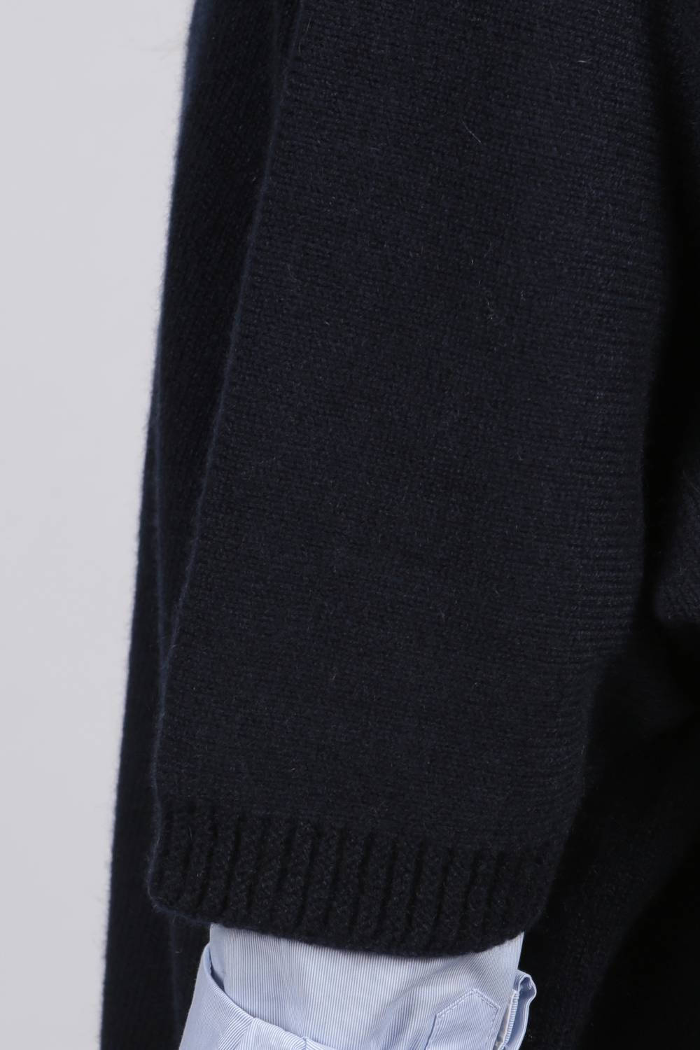 Navy Blue Pure Cashmere Duster Cardigan 