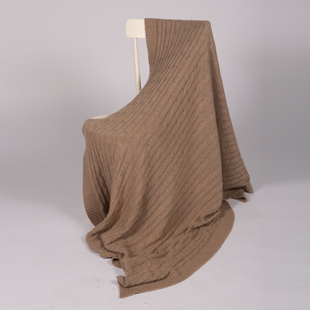 Buy Cashmere Blanket Throw Cable Knit Made to Order in Italy
