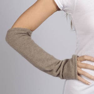 Kamel braun reinem Kaschmir fingerlose lange Handgelenk warmer Handschuhe
